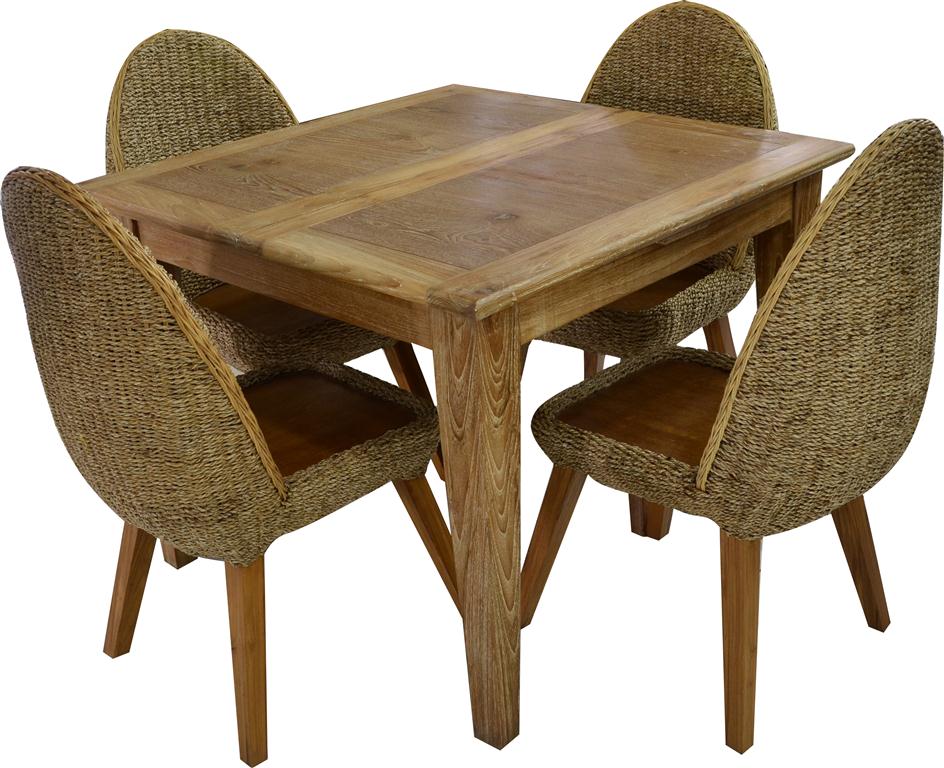 Extendable teak dining set